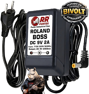 Fonte DC 9V 2a Para Acordeon Roland FR-1 FR-2