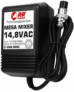 Fonte AC 14,8V 0.5A Para Mixer Behringer Eurorack Plug Mike