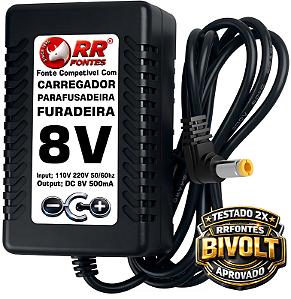 Fonte Carregador DC 8v Para Parafusadeira