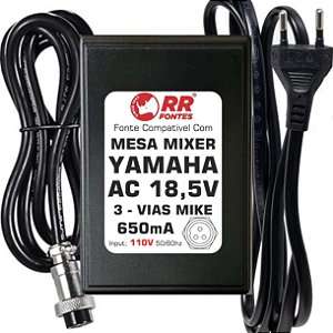 Fonte AC 18,5V 110V Para Mesa De Som Mixer Yamaha PA-10 PA10