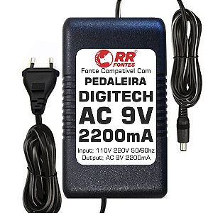 Fonte AC 9V 2.2a Para Pedal Pedaleira Digitech Gnx1 Gnx2 Gnx3 Gnx4
