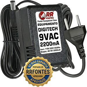 Fonte AC 9V 2.2a Para Mesa, Pedal e Processador Digitech