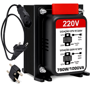 Transformador 750W 1000VA Inversor Voltagem de 110V Para 220V ou 220V Para 110V