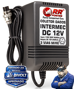 Fonte DC 12V 2.5A 3-Vias Para Coletor e Impressora Honeywell Intermec