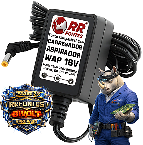 Fonte Carregador DC 18v Para Aspirador De Pó e Robo Wap