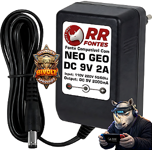 Fonte 9V 2A Para Video Game Neo Geo AES