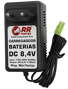 Carregador 8,4V Com Mini-Tamya Para Baterias 8,4v NiMH e NiCd