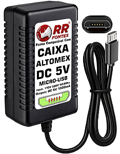 Fonte Carregador 5V 1.5A Para Caixa Amplificada Altomex Micro USB