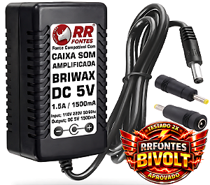 Carregador Fonte DC 5V Para Caixa Amplificada Briwax FBX