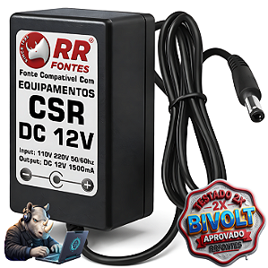 Fonte DC 12V Para Mesa de Som, Mixer, Receptor CSR
