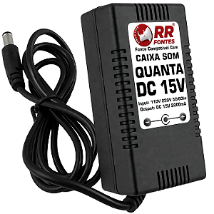 Fonte Carregador DC 15V Para Caixa Quanta