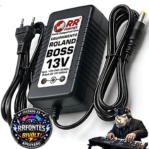 Fonte DC 13V 4A Para Roland Boss Psb-12u Caixas e Amplificadores