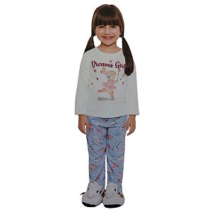 PIJAMA INFANTIL FEMININO DREAMS MANGA LONGA - FAKINI