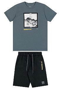 CONJUNTO TEEN MASCULINO MEIA MALHA E MOLETINHO - LAMON
