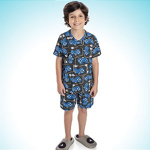 PIJAMA INFANTIL MASCULINO CAMISETA E BERMUDA - FAKINI