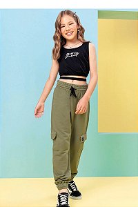 CONJUNTO TOP CROPPED REGATA E CALÇA - VIC & VICKY