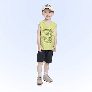 CONJUNTO INFANTIL MASCULINO REGATA E BERMUDA - FAKINI