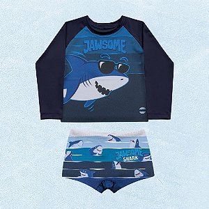 CONJUNTO INFANTIL MASCULINO CAMISETA E SUNGA BOXER - FAKINI