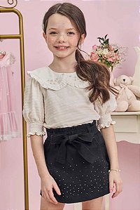 SHORT SAIA INFANTIL EM SARJA COM ELASTANO - INFANTI