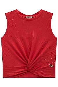 BLUSA CROPPED TEEN EM MALHA CANELADA - VIC & VICKY