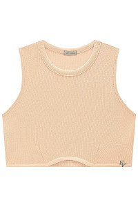 BLUSA CROPPED TEEN EM CANELADO LIZ - VIC & VICKY