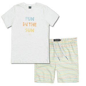CONJUNTO INFANTIL SHORT NYLON E CAMISETA - KING & JOE