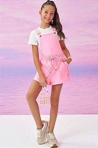 JARDINEIRA TEEN EM MOLECOTTON E CAMISETA - VIC & VICKY