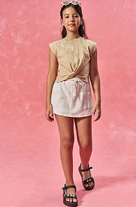 CONJUNTO TEEN BLUSA BOXY REGATA E SHORT SAIA - LILIMOON