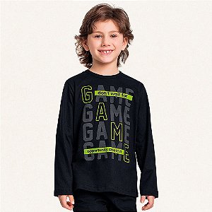 CAMISETA INFANTIL MASCULINA MANGA LONGA GAME - FAKIIN