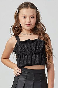 CROPPED TEEN COM BABADO FRONTAL - PINK X