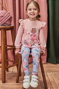 CONJUNTO INFANTIL BATA E LEGGING CANELADO - KUKIÊ