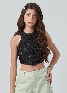 REGATA TEEN EM MALHA SHINE COM BRILHO - PINK X