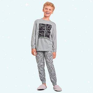 PIJAMA INFANTIL MASCULINO CAMISETA E CALÇA - FAKINI