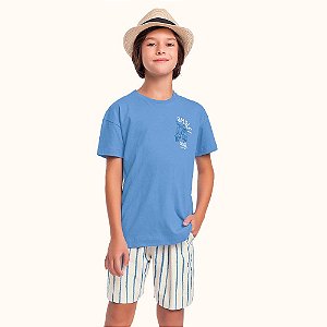 CONJUNTO INFANTIL CAMISETA E BERMUDA EM MALHA - FAKINI