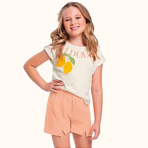 CONJUNTO INFANTIL BLUSA E SHORT EM MALHA - FAKINI