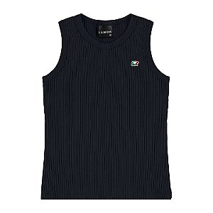 BLUSA REGATA TEEN EM MALHA CANELADA - LAMON