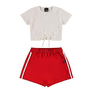 CONJUNTO TEEN MALHA CANELADA E MOLETINHO - LAMON