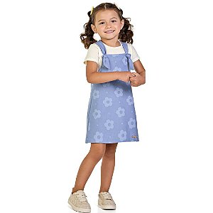 JARDINEIRA INFANTIL EM COTTON JEANS - KAMYLUS