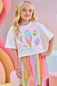 CONJUNTO INFANTOJUVENIL BLUSA BOXY E SAIA - INFANTI