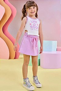 CONJUNTO INFANTOJUVENIL BLUSA REGATA E SHORT SAIA - INFANTI