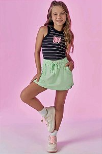 CONJUNTO TEEN BLUSA BOXY E SHORT SAIA - VIC & VICKY