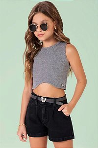 BLUSA CROPPED TEEN EM CANELADO LIZ - VIC & VICKY
