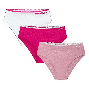 KIT COM 03 CALCINHAS INFANTOJUVENIL - KYLY
