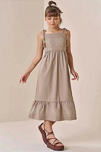 VESTIDO TEEN NEW MIDI EM LINHO SANTORINE - VIC & VICKY