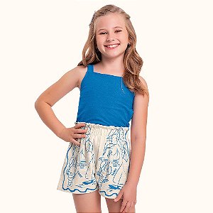 CONJUNTO INFANTIL FEMININO REGATA E SHORT - FAKINI
