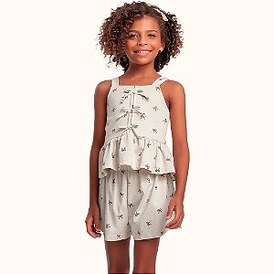CONJUNTO TEEN FEMININO BLUSA E SHORT - FAKINI
