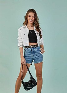 CAMISA CROPPED TEEN EM TRICOLINE COM BORDADOS E TOP - PINK X