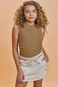 CONJUNTO TEEN BLUSA CROPPED REGATA E SHORT - VIC & VICKY