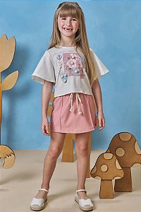 CONJUNTO INFANTIL BLUSA BOXY E SHORT SAIA - INFANTI