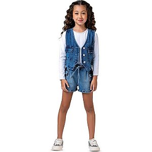 SHORT JEANS INFANTOJUVENIL FEMININO - MANIA KIDS